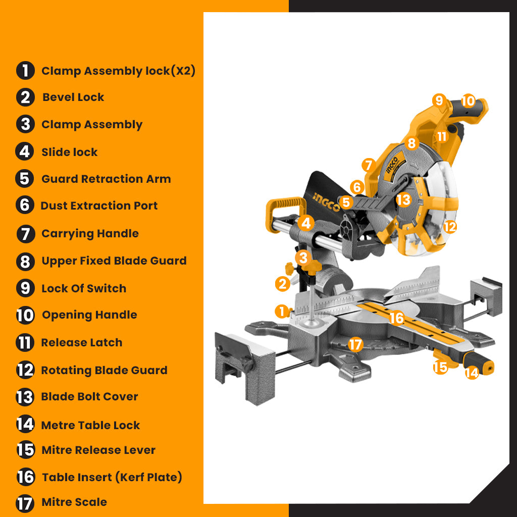 Electric Mitre Saw 2400W 12 Inch Aluminum Cutting Table BM2S24001