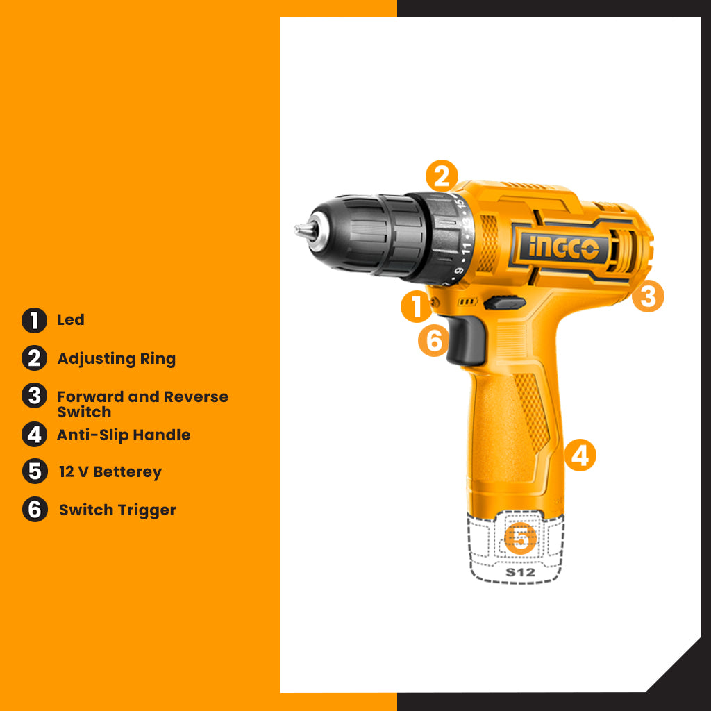 LI-ION S12 Series Cordless Drill 12V CDLI12422