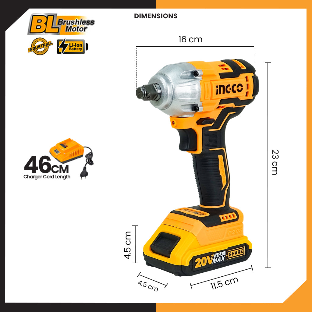 P20S 20V Lithium-Ion Cordless Impact Wrench CIWLI2038