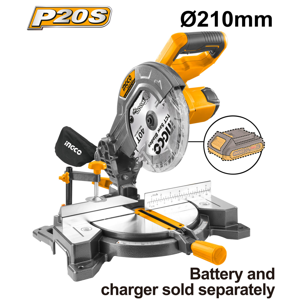 P20S 20V Lithium-Ion Cordless Miter Saw CMS2001