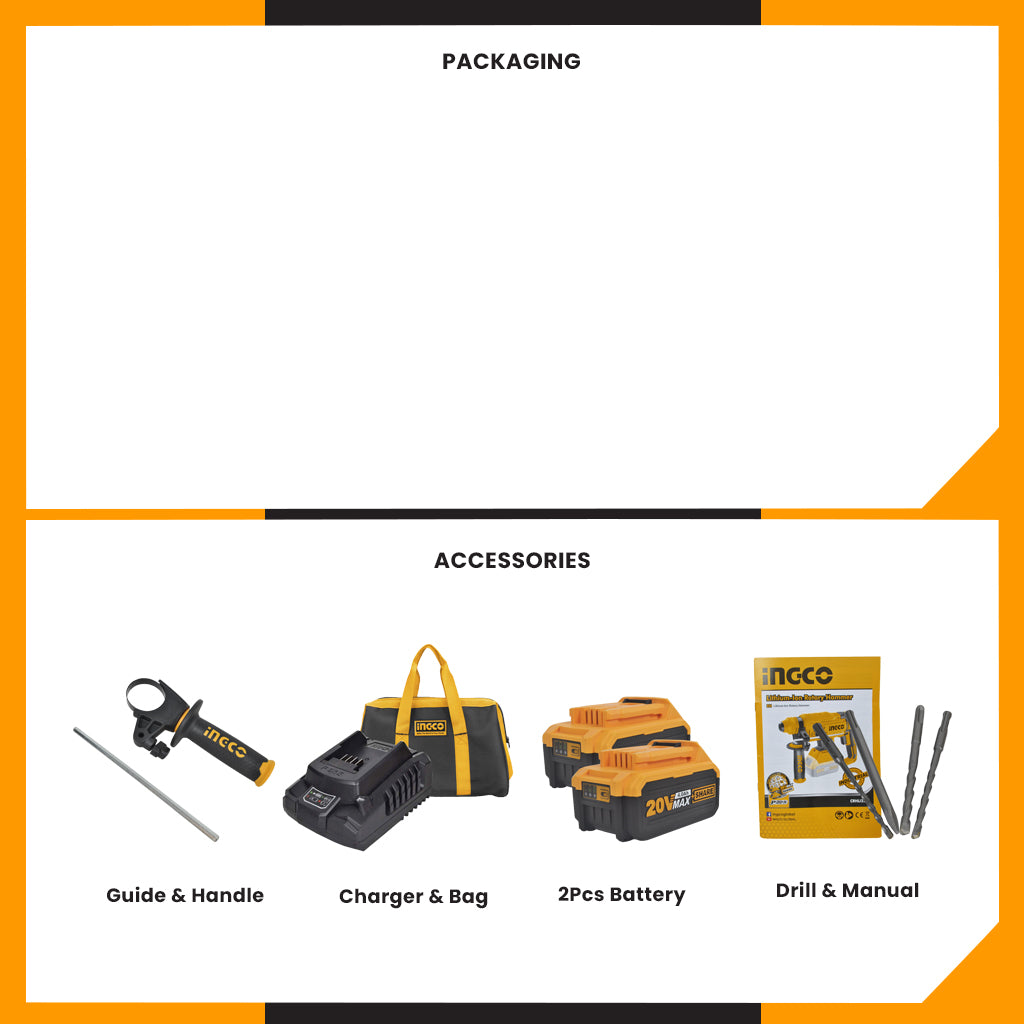 P20S 20V Brushless Motor Rotary Hammer CRHLI22012
