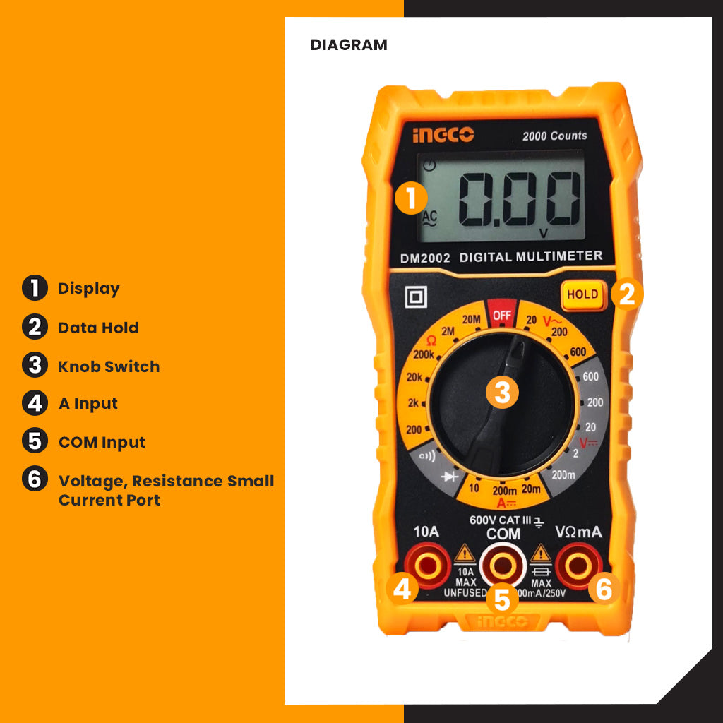 Digital Multimeter 600V DM2002