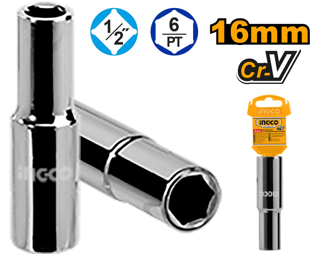 1/2 Inch Deep Hexagonal Socket 16mm HHAST12163L
