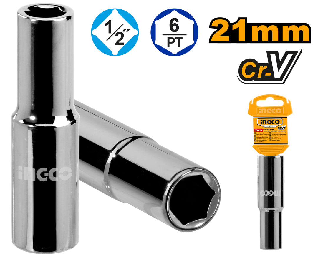 1/2 Inch Deep Hexagonal Socket 21mm HHAST12213L