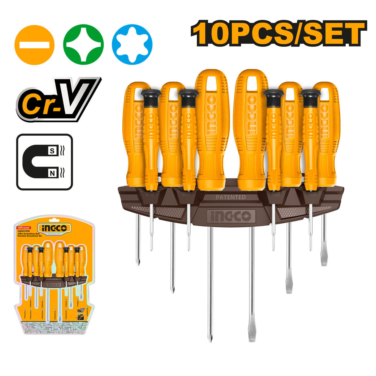 10 Pcs Screwdriver and Precision Screw Driver Set HKSD1058