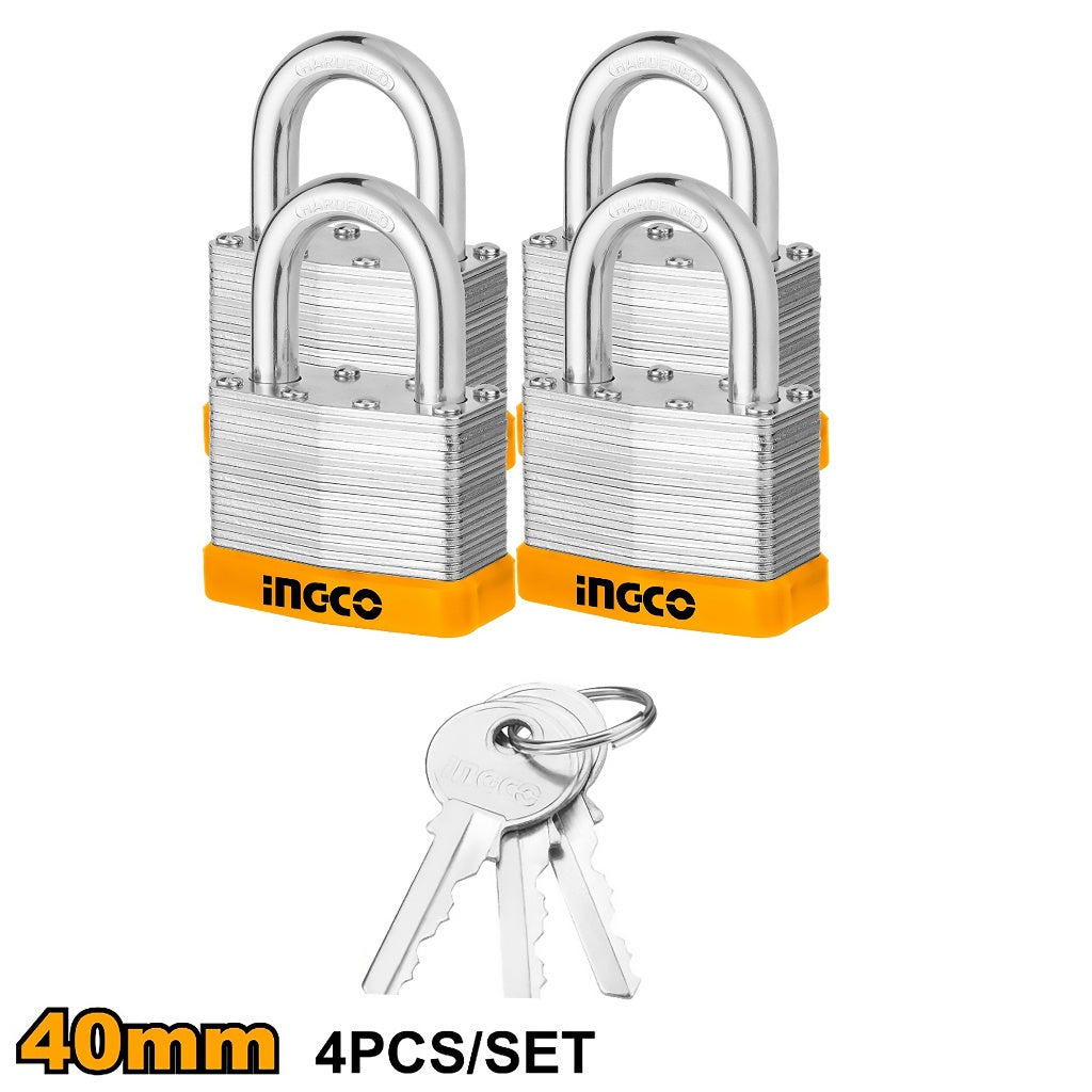 40mm Industrial 4pcs Key-Alike Laminated Padlock Set DLPK04004