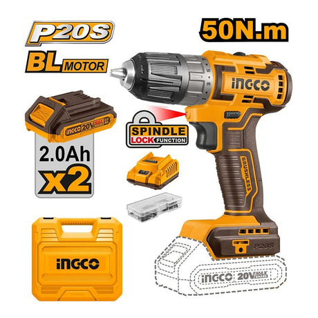 P20S 20V Lithium-Ion Cordless Brushless Motor Impact Drill CDLI20508