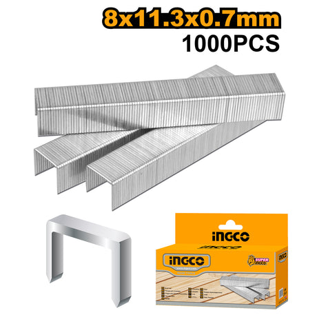 1000Pcs Staple Wires for Gun Tacker 8mm x 0.7mm  | 10mm x 0.7mm | 8mm x 1.2mm | 12mm x 0.7mm | 10mm x 1.2mm | 10mm x 1.2mm (Head: 2.0mm)