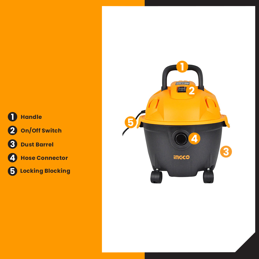 12 Liter 1200W Wet & Dry Vacuum Cleaner VC12121